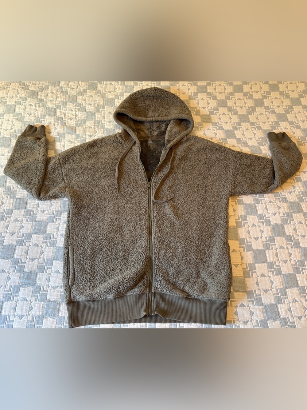 aerie Hooded Sherpa Zip-Up Jacket